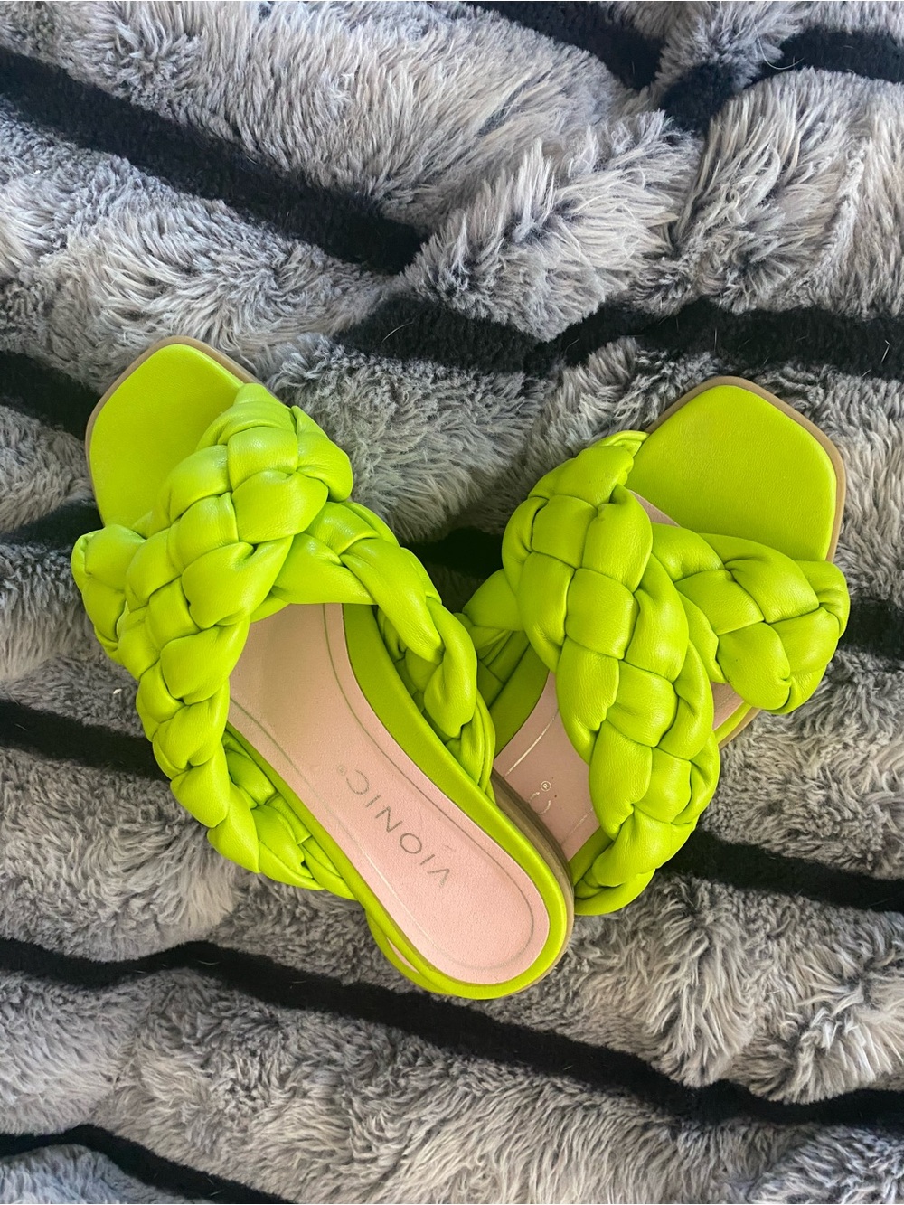 Vionic Lime Braided Slide Sandal - Women